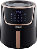 7-Quart Electric Air Fryer with Dehydrator with 3 Stackable Racks, Digital Touchscreen with 8 Functions & Recipes Black/Copper