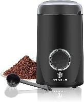 DM-7441 Coffee Grinder Electric, Coffee Bean and Dried Spice Grinder, One Touch Operation, Blade and Cup Made with SUS304 Stainless Steel (Black)