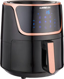 7-Quart Electric Air Fryer with Dehydrator with 3 Stackable Racks, Digital Touchscreen with 8 Functions & Recipes Black/Copper