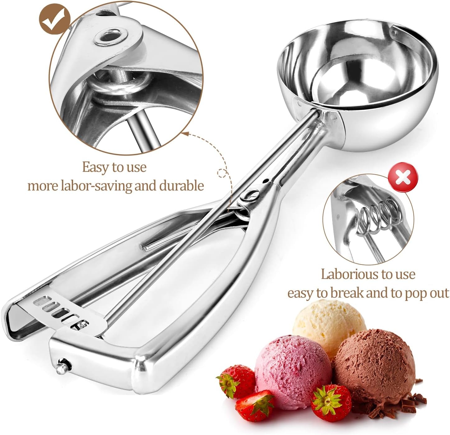 ​"Premium Stainless Steel Cookie Scoop Set"