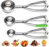 ​"Premium Stainless Steel Cookie Scoop Set"