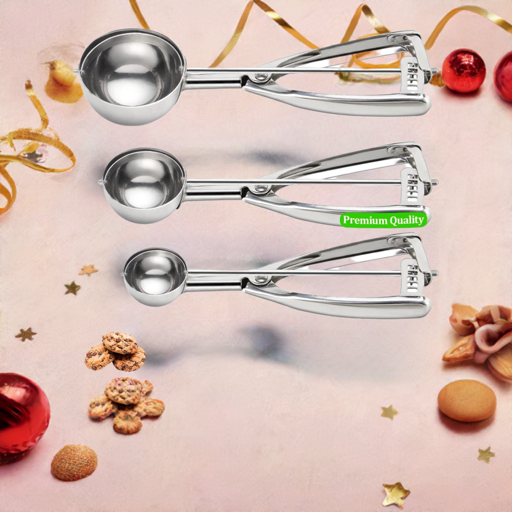 "Premium Stainless Steel Cookie Scoop Set"