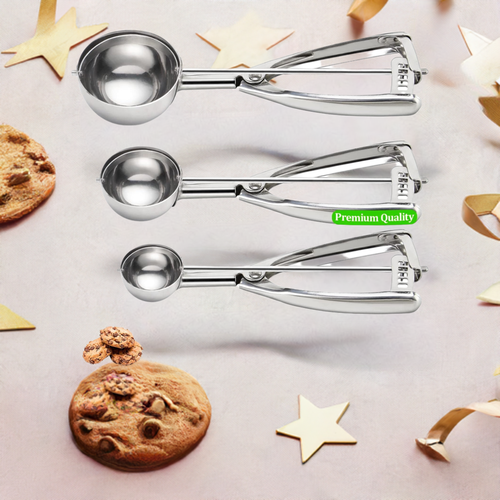 "Premium Stainless Steel Cookie Scoop Set"