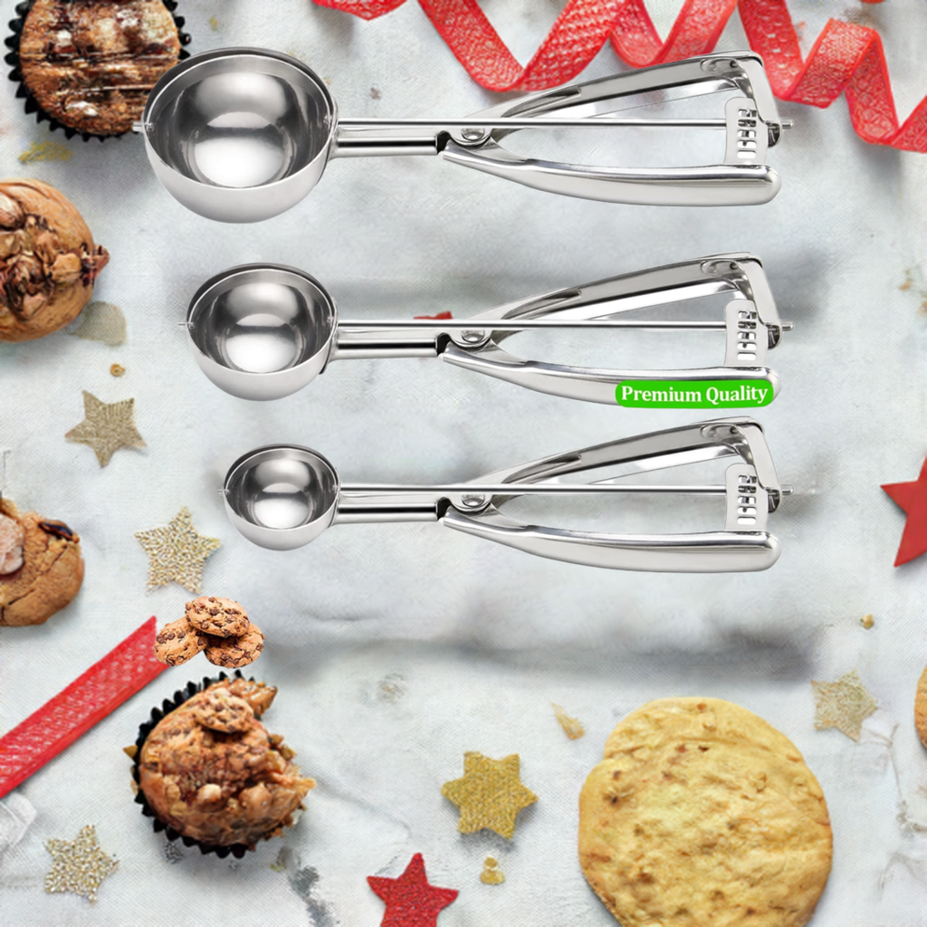 "Premium Stainless Steel Cookie Scoop Set"